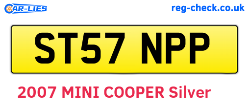 ST57NPP are the vehicle registration plates.