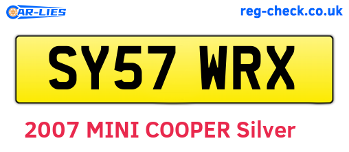 SY57WRX are the vehicle registration plates.
