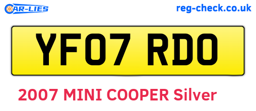 YF07RDO are the vehicle registration plates.