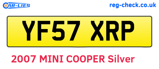 YF57XRP are the vehicle registration plates.