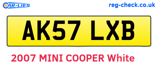 AK57LXB are the vehicle registration plates.