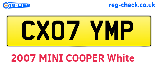 CX07YMP are the vehicle registration plates.