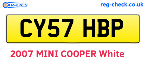 CY57HBP are the vehicle registration plates.