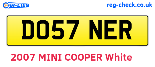 DO57NER are the vehicle registration plates.