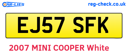 EJ57SFK are the vehicle registration plates.