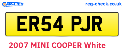 ER54PJR are the vehicle registration plates.