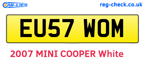 EU57WOM are the vehicle registration plates.