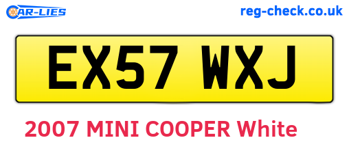 EX57WXJ are the vehicle registration plates.