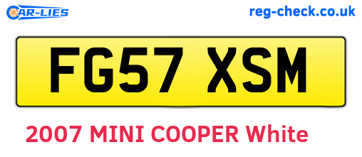 FG57XSM are the vehicle registration plates.