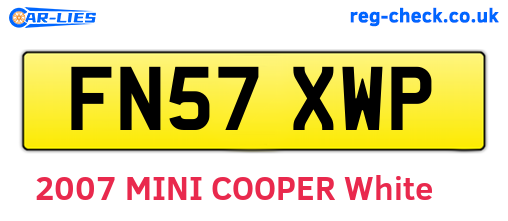FN57XWP are the vehicle registration plates.