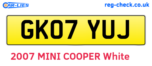 GK07YUJ are the vehicle registration plates.