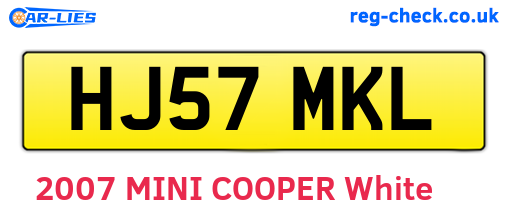 HJ57MKL are the vehicle registration plates.