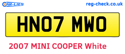 HN07MWO are the vehicle registration plates.