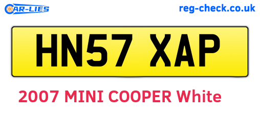 HN57XAP are the vehicle registration plates.