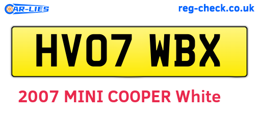HV07WBX are the vehicle registration plates.