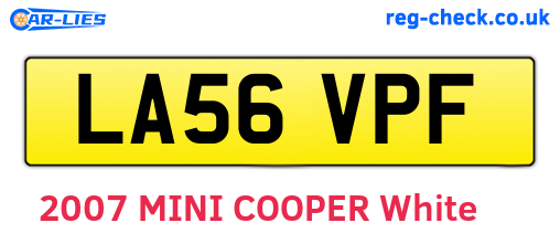 LA56VPF are the vehicle registration plates.