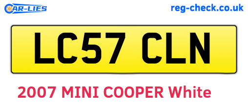 LC57CLN are the vehicle registration plates.