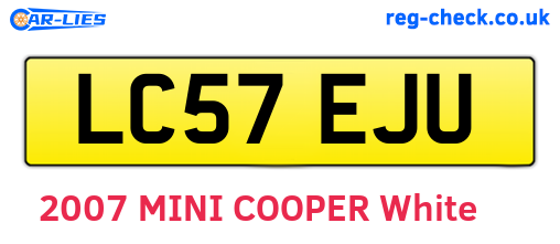 LC57EJU are the vehicle registration plates.
