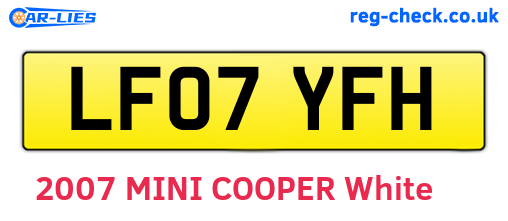 LF07YFH are the vehicle registration plates.
