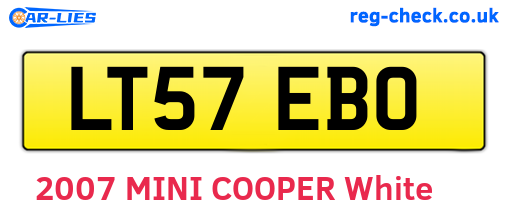 LT57EBO are the vehicle registration plates.
