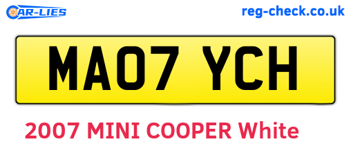 MA07YCH are the vehicle registration plates.
