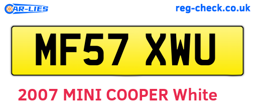 MF57XWU are the vehicle registration plates.