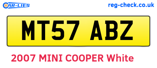 MT57ABZ are the vehicle registration plates.