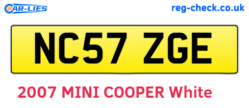 NC57ZGE are the vehicle registration plates.