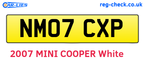 NM07CXP are the vehicle registration plates.