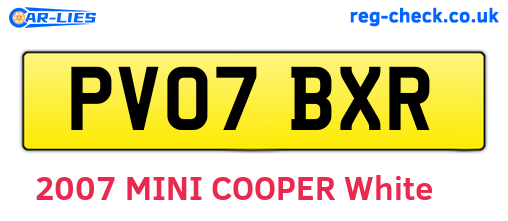 PV07BXR are the vehicle registration plates.