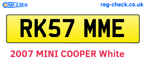 RK57MME are the vehicle registration plates.