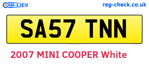 SA57TNN are the vehicle registration plates.
