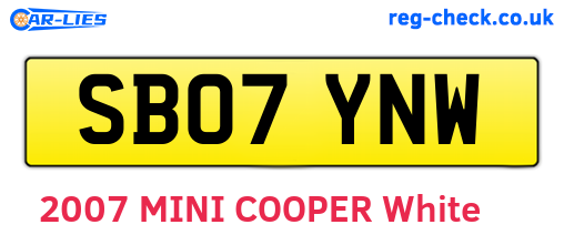SB07YNW are the vehicle registration plates.