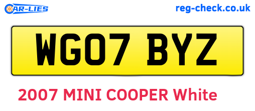 WG07BYZ are the vehicle registration plates.
