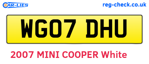 WG07DHU are the vehicle registration plates.