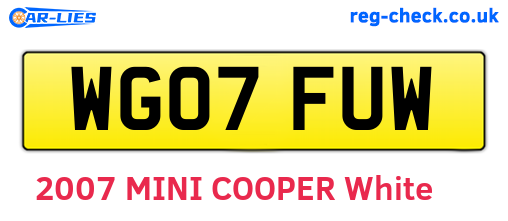 WG07FUW are the vehicle registration plates.