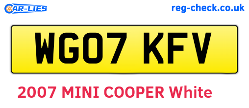WG07KFV are the vehicle registration plates.