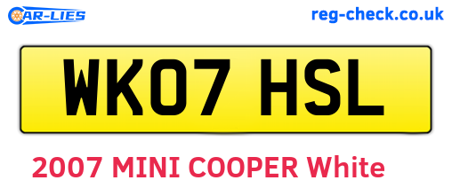 WK07HSL are the vehicle registration plates.