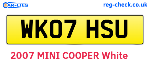 WK07HSU are the vehicle registration plates.