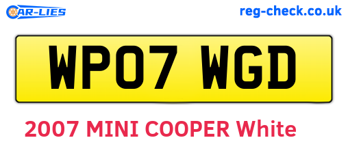 WP07WGD are the vehicle registration plates.