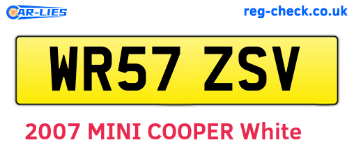 WR57ZSV are the vehicle registration plates.