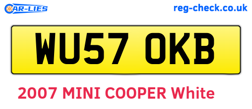 WU57OKB are the vehicle registration plates.