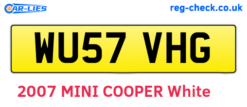 WU57VHG are the vehicle registration plates.