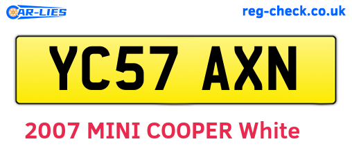 YC57AXN are the vehicle registration plates.
