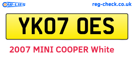 YK07OES are the vehicle registration plates.