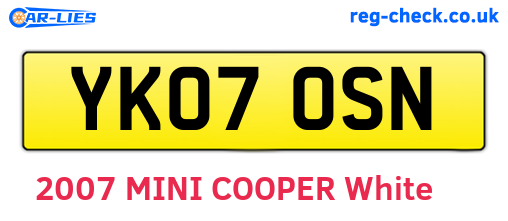 YK07OSN are the vehicle registration plates.