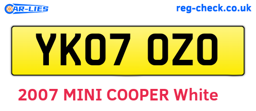 YK07OZO are the vehicle registration plates.