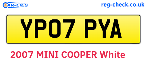 YP07PYA are the vehicle registration plates.