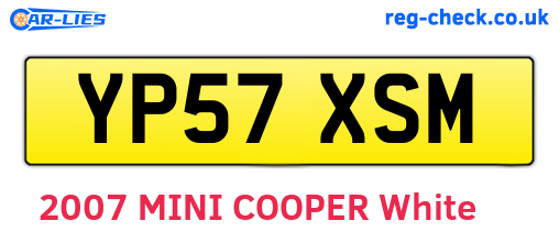 YP57XSM are the vehicle registration plates.