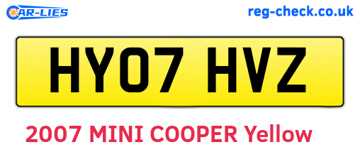 HY07HVZ are the vehicle registration plates.